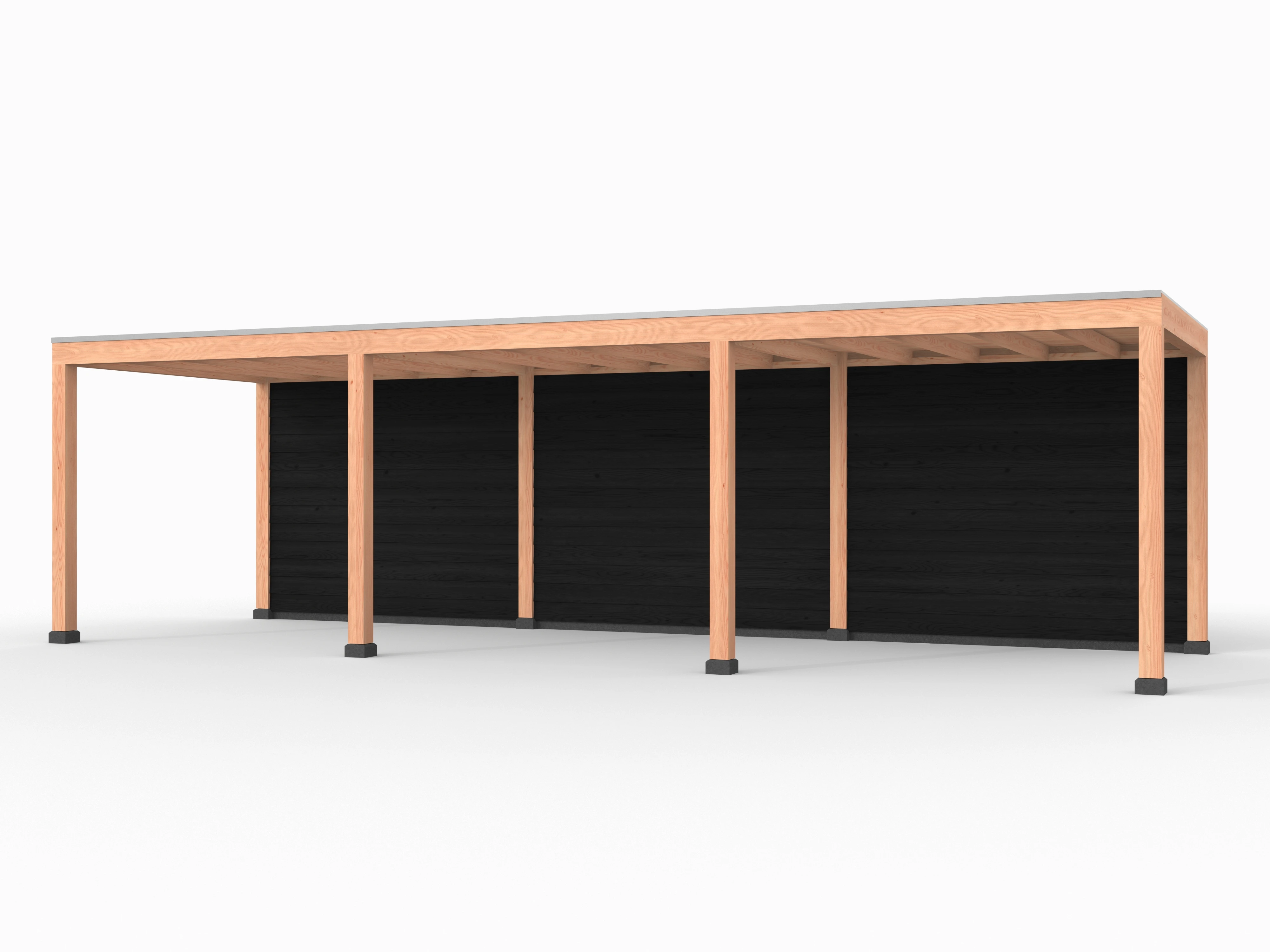 Douglas overkapping, 900 x 300, met achterwand, Westwood Elegant zwart - Afbeelding 1